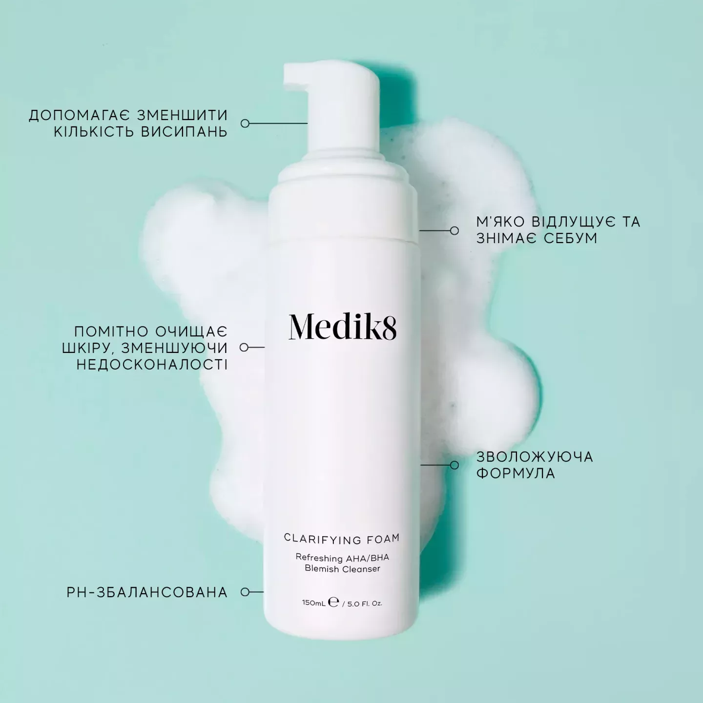 CLARIFYING FOAM – Відлущуюча очищуюча пінка з AHA/BHA кислотами